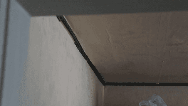 Interior ceiling corner of a house