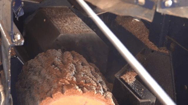 Logs being processed in a machine