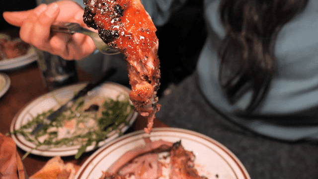 Texas barbecue eaten with fork