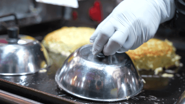 Cooking vegetable pancakes on a griddle