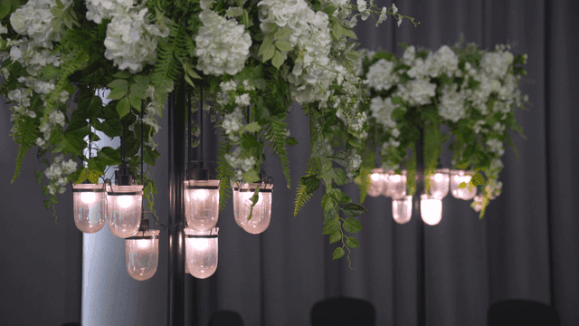 Elegant floral decorations with lights