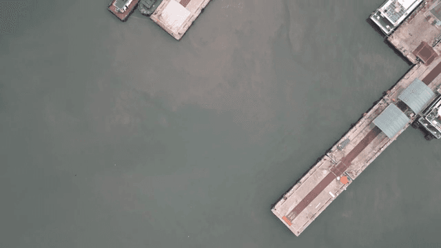 Various ships docked at a busy port