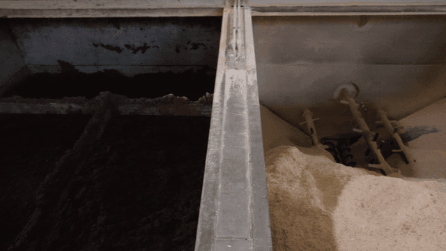 Industrial mixer with raw materials