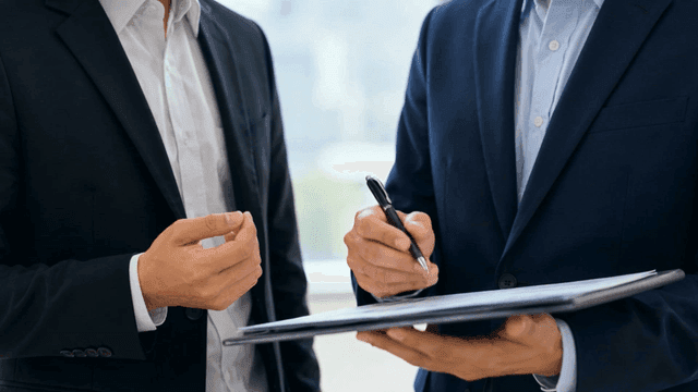 Business meeting with documents