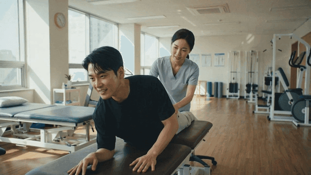 Physical therapy session in a clinic
