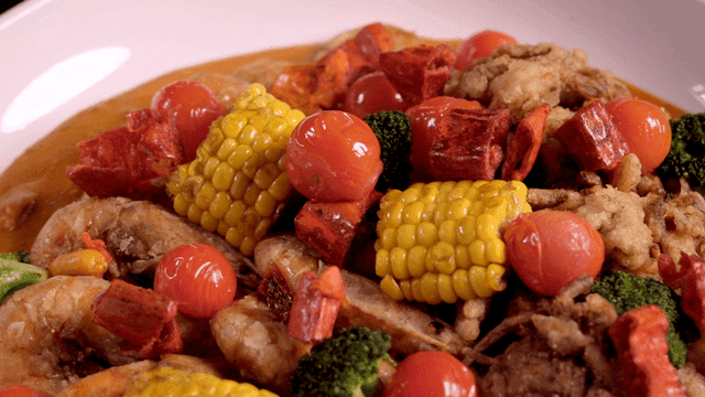 Cajun Shrimp Boil with Corn and Tomato