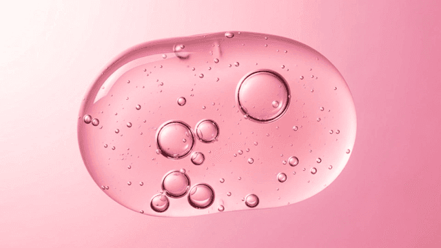 Bubble gel on pink background