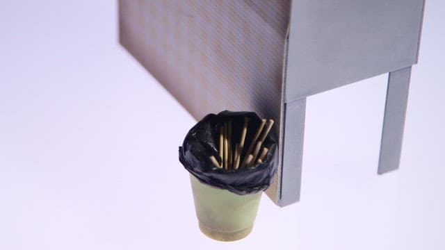 꼬치 요리가 있는 분식집 포장마차를 표현한 디오라마