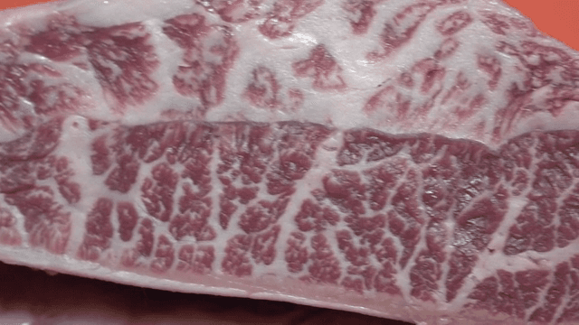 Close-up of marbled beef