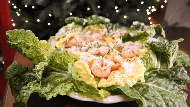 Shrimp Salad with Christmas Tree