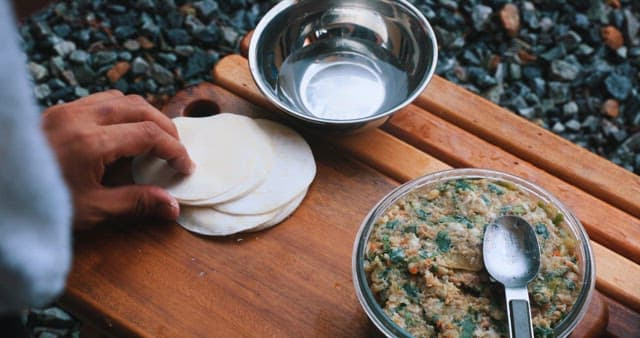 수제 만두 준비