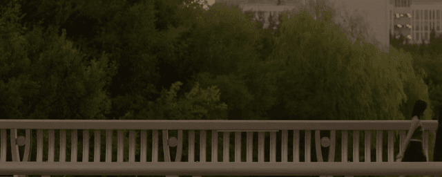 해질녘 다리 위를 걷는 두 친구