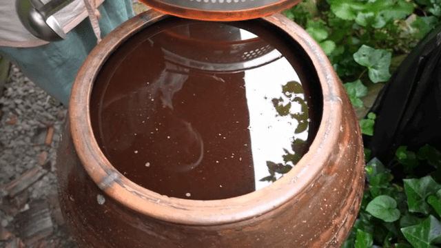 Traditional Korean soy sauce jangdokdae outdoors