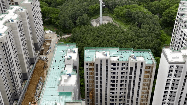 High-rise buildings under construction