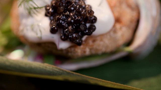 Gourmet Fried Dish with Caviar and Cream