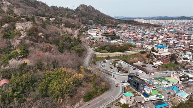 언덕 위 마을의 경치