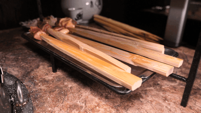 Fresh meat skewers prepared for grilling