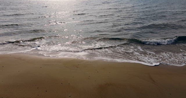 Waves Crashing on Peaceful Sandy Beach