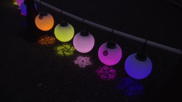 Colorful traditional patterned lights that light up the night