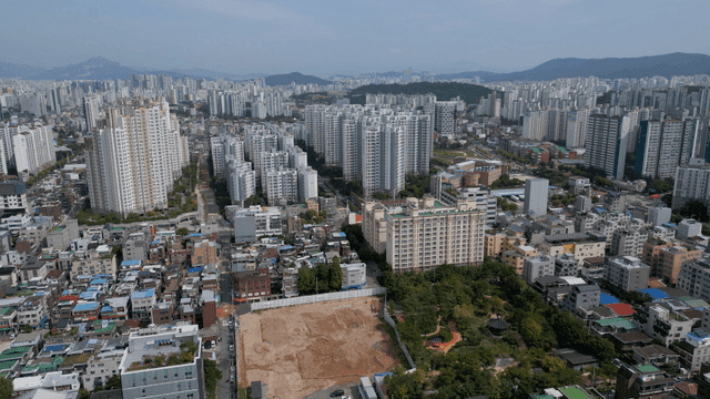 Aerial view of a modern cityscape