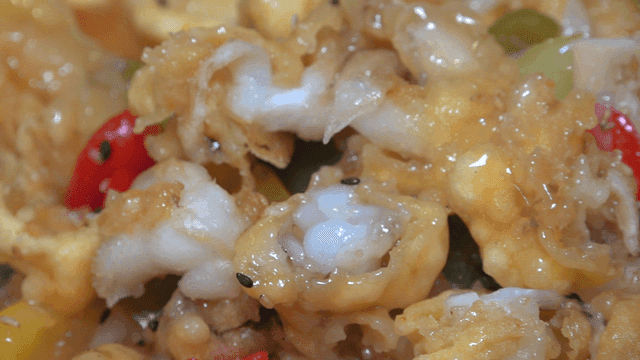 Close-up of squid tangsuyuk