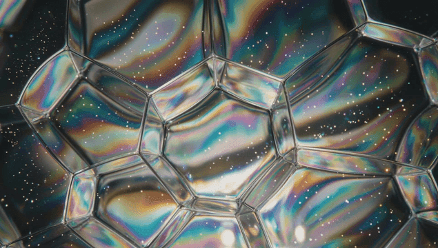 무지갯빛 패턴의 비눗방울