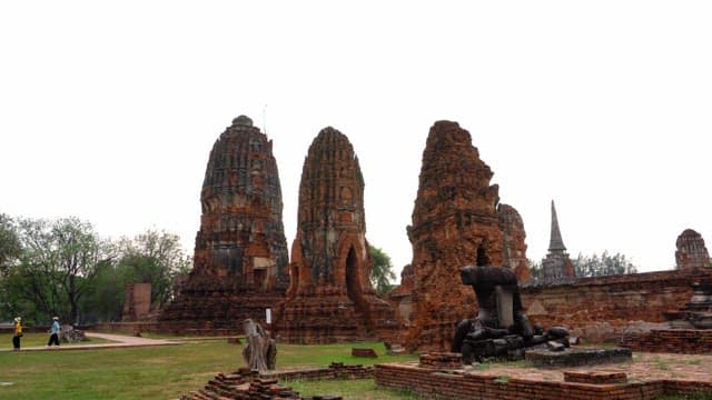 Brick structures of an old Buddhist temple, the historic site