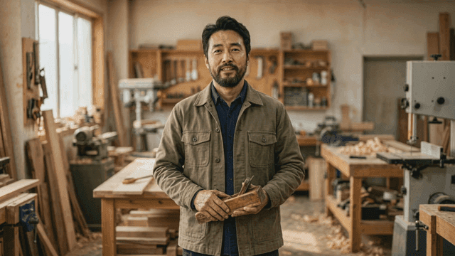 Carpenter at carpentry shop