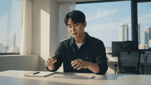 Man explaining in bright office