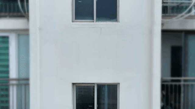 Apartment building with windows