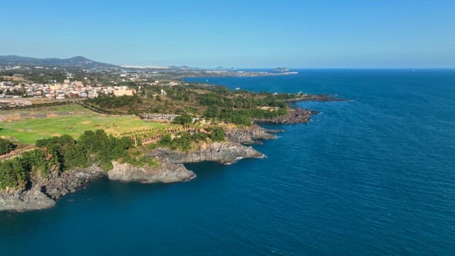 Scenic coastline with lush greenery