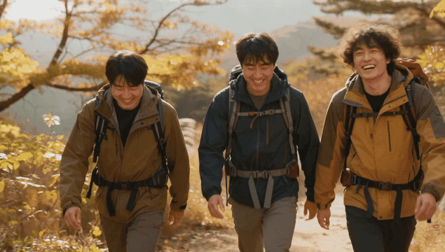 가을 햇살 아래 친구들과 하이킹