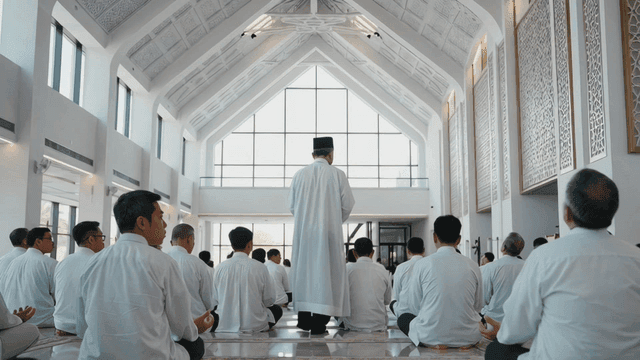 People praying at Islamic mosque