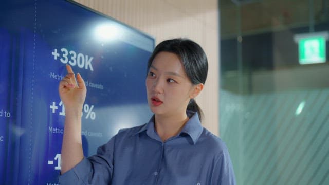 Woman presenting in a meeting room