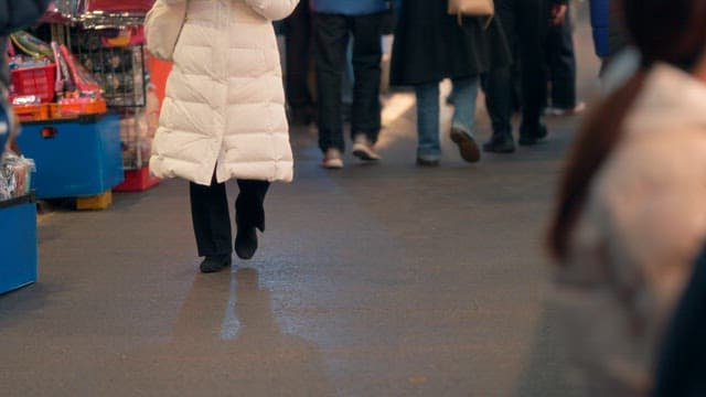 People walking in a busy market