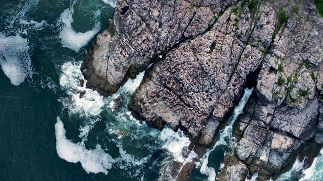 Rocky Coastline and Waves