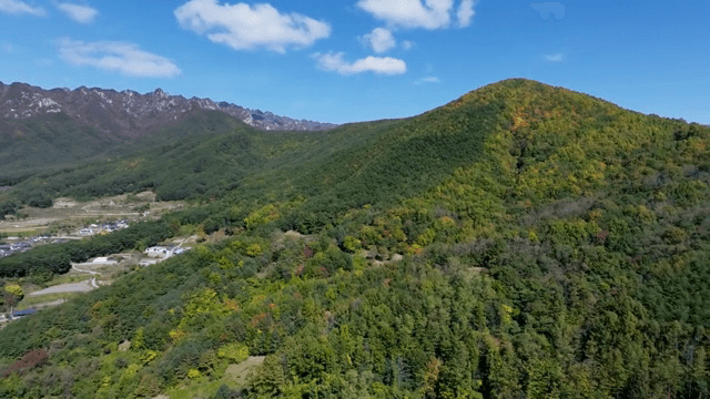 Green mountains under a clear sky