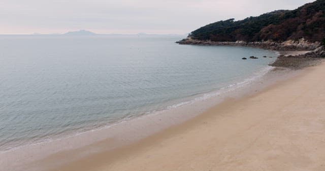 Waves Crashing on Peaceful Sandy Beach