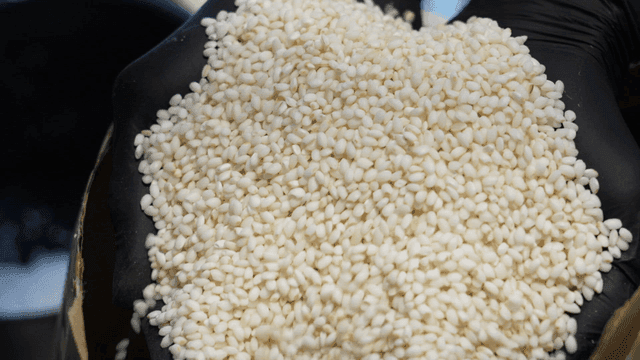 Gloves filled with rice
