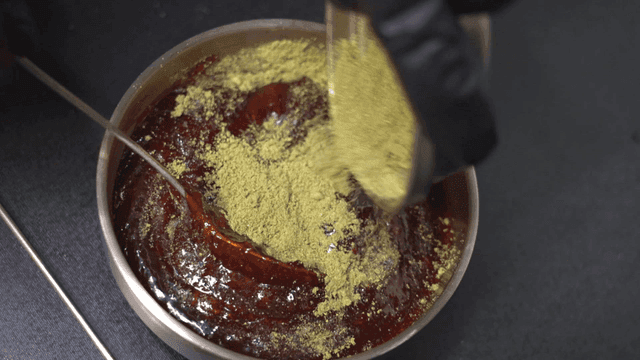 Cheongyang chili powder poured over gochujang
