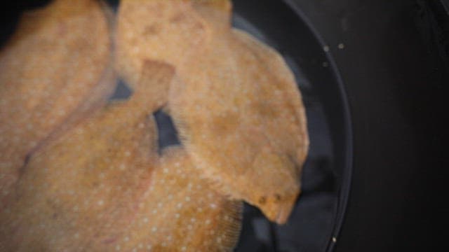 검은 용기에 든 광어