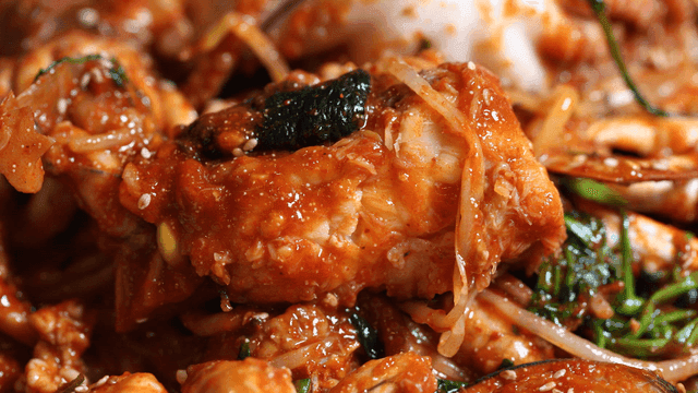 Spicy seasoned monkfish and seafood stew