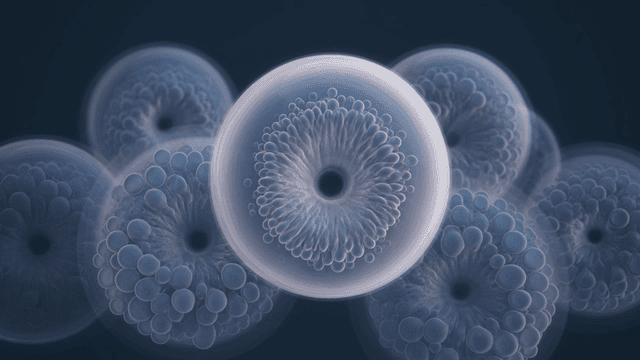 Floating translucent spheres in dark space