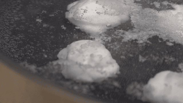 Fish balls boiled in pot