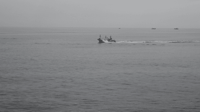 넓은 바다를 항해하는 어선