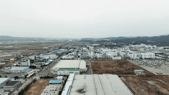 Aerial view of an industrial complex