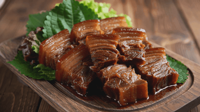 Dongpo pork with fresh vegetables