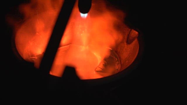 Metal being melted with intense heat