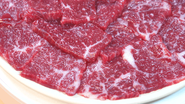 Freshly Korean beef chunk plate