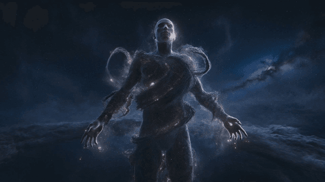 Cosmic forms appearing in swirling clouds